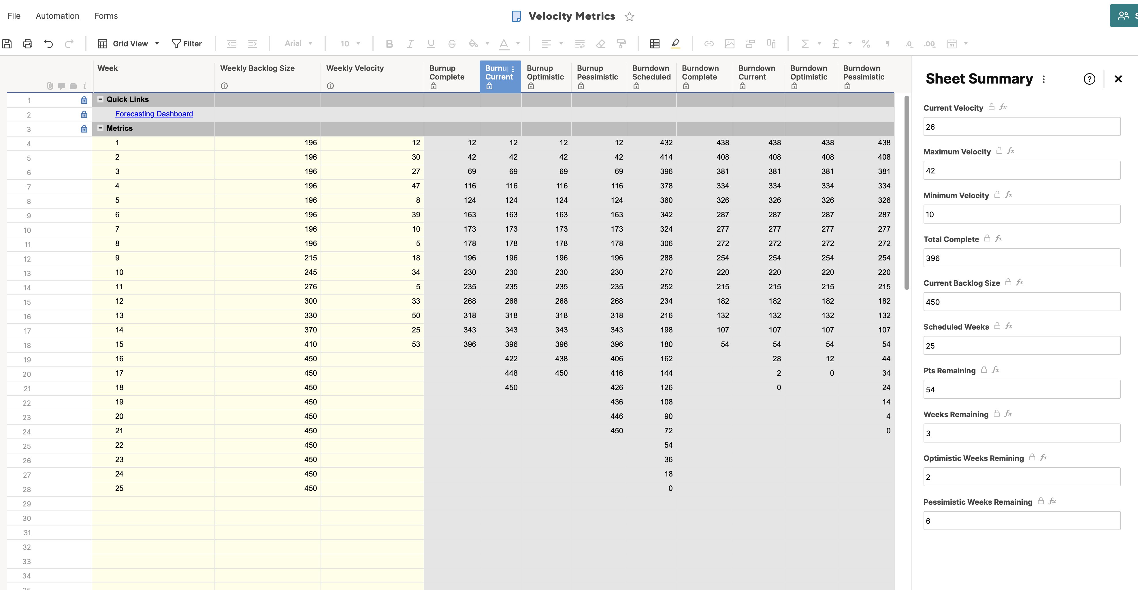 Velocity Entry with calculations